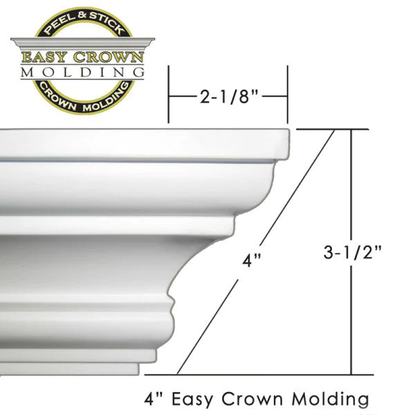 Easy Crown Molding, Peel & Stick crown molding kit, Free Shipping
