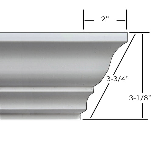 3 3/4" Peel and stick easy crown molding.