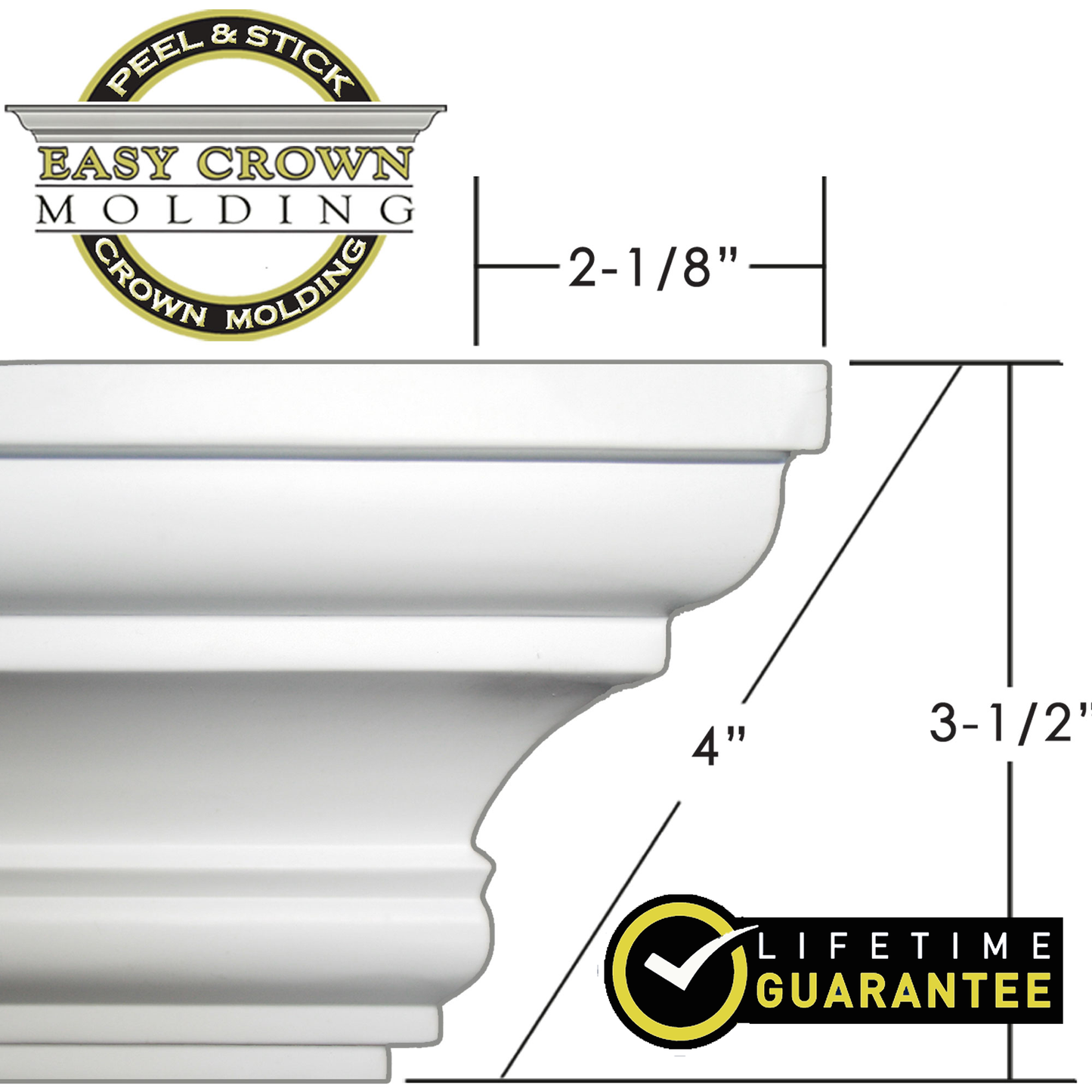 4" Easy Crown Molding 69' foot kit for textured ceilings
