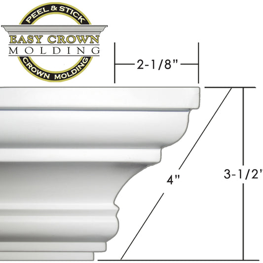 4" Easy Crown Molding 68' kit. Includes 16 inside and 4 outside corners.